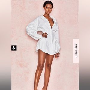House of CB Maddalena White Shirt Dress XS